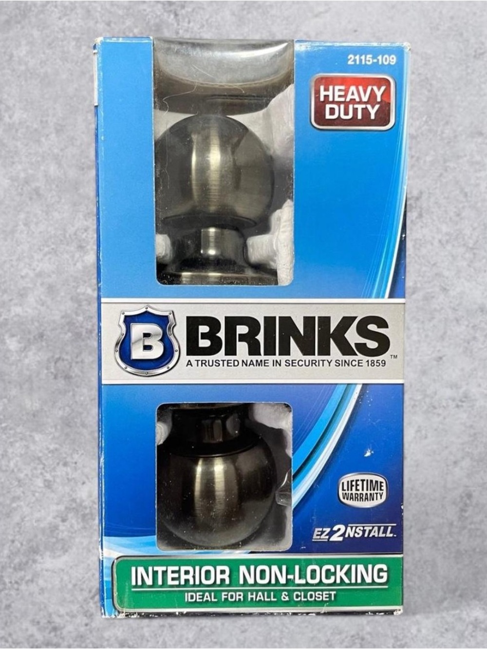 Brinks Interior Door Knob Antique Brass Hall Closet Round Knob 2115-109 NOS